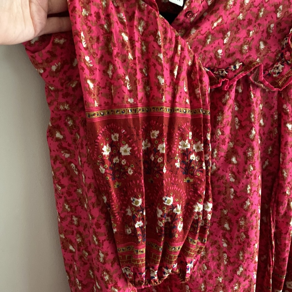 Joie • pink button down peasant top - Picture 2 of 6